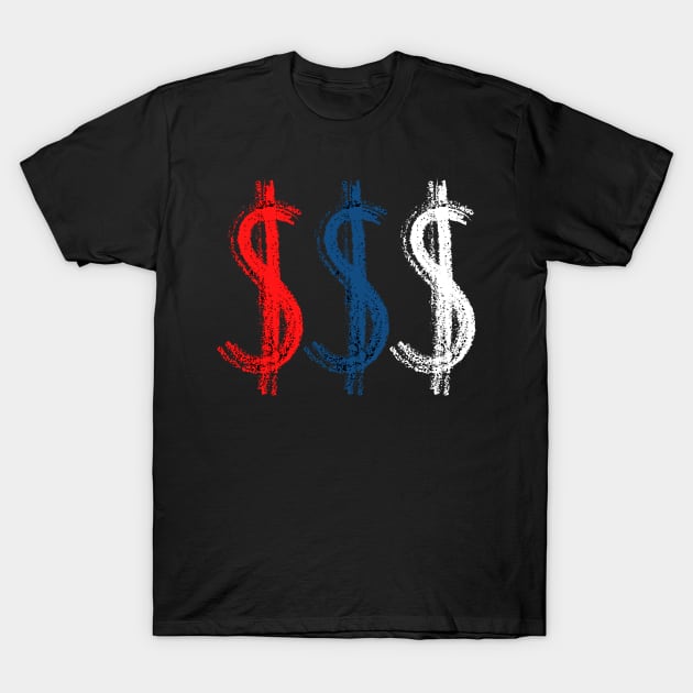 Dollar symbol Blue Red White birthday Gift T-Shirt by GBDesigner